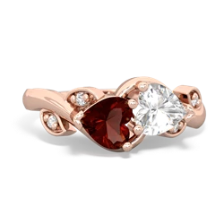 Garnet Floral Elegance 14K Rose Gold ring R5790