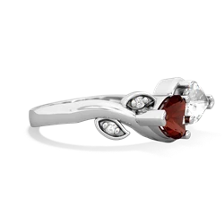 Garnet Floral Elegance 14K White Gold ring R5790