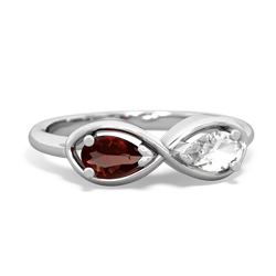 Garnet Infinity 14K White Gold ring R5050