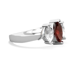 Garnet Three Peeks 14K White Gold ring R2433