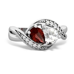 Garnet Summer Winds 14K White Gold ring R5342