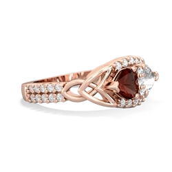 Garnet Sparkling Celtic Knot 14K Rose Gold ring R2645