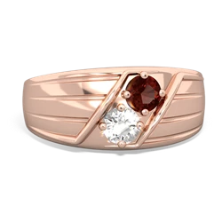 Garnet Men's Streamline 14K Rose Gold ring R0460