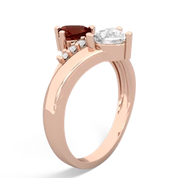 Garnet Heart To Heart 14K Rose Gold ring R2064