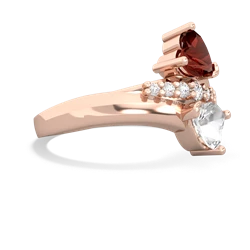 Garnet Heart To Heart 14K Rose Gold ring R2064