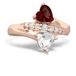 Garnet Heart To Heart 14K Rose Gold ring R2064