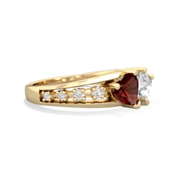 Garnet Heart To Heart 14K Yellow Gold ring R3342