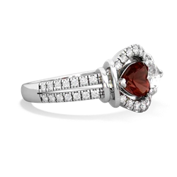 Garnet Art-Deco Keepsake 14K White Gold ring R5630