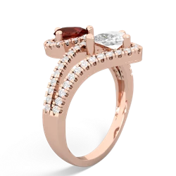 Garnet Diamond Dazzler 14K Rose Gold ring R3000