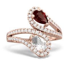 Garnet Diamond Dazzler 14K Rose Gold ring R3000