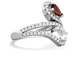 Garnet Diamond Dazzler 14K White Gold ring R3000