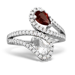 Garnet Diamond Dazzler 14K White Gold ring R3000