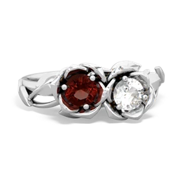 Garnet Rose Garden 14K White Gold ring R5510