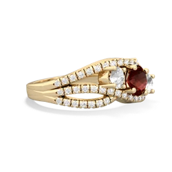 Garnet Three Stone Aurora 14K Yellow Gold ring R3080