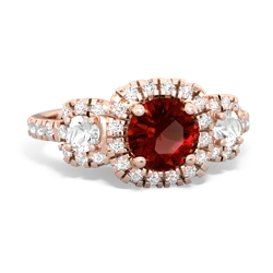 Garnet Regal Halo 14K Rose Gold ring R5350