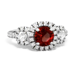 Garnet Regal Halo 14K White Gold ring R5350