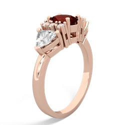 Garnet Antique Style Three Stone 14K Rose Gold ring R2186