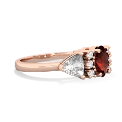 Garnet Antique Style Three Stone 14K Rose Gold ring R2186