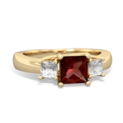 Garnet Three Stone Trellis 14K Yellow Gold ring R4015