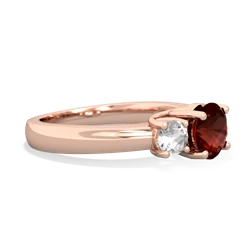 Garnet Three Stone Round Trellis 14K Rose Gold ring R4018