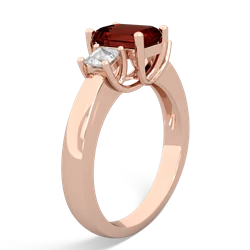 Garnet Three Stone Emerald-Cut Trellis 14K Rose Gold ring R4021