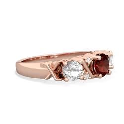 Garnet Hugs And Kisses 14K Rose Gold ring R5016