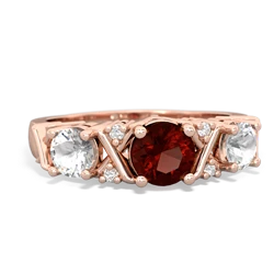 Garnet Hugs And Kisses 14K Rose Gold ring R5016