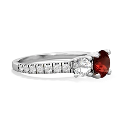 Garnet Pave Trellis 14K White Gold ring R5500