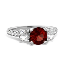 Garnet Pave Trellis 14K White Gold ring R5500