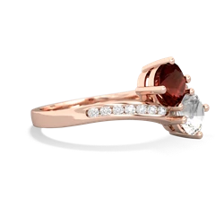 Garnet Channel Set Two Stone 14K Rose Gold ring R5303