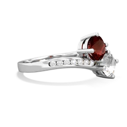 Garnet Channel Set Two Stone 14K White Gold ring R5303