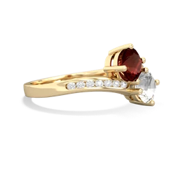 Garnet Channel Set Two Stone 14K Yellow Gold ring R5303