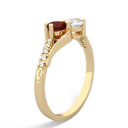 Garnet Infinity Pave Two Stone 14K Yellow Gold ring R5285