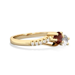 Garnet Infinity Pave Two Stone 14K Yellow Gold ring R5285