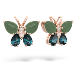 Jade Butterfly 14K Rose Gold earrings E2215