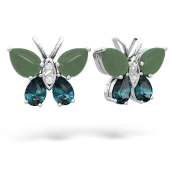 Jade Butterfly 14K White Gold earrings E2215