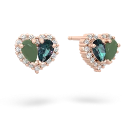 Jade Halo 14K Rose Gold earrings E7008