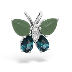 Jade Butterfly 14K White Gold pendant P2215