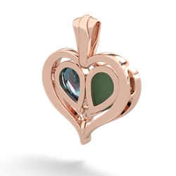 Jade Two Become One 14K Rose Gold pendant P5330