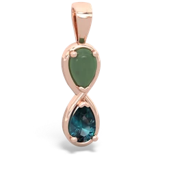 Jade Infinity 14K Rose Gold pendant P5050