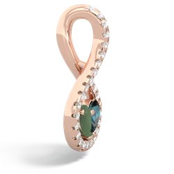 Jade Pave Twist 'One Heart' 14K Rose Gold pendant P5360