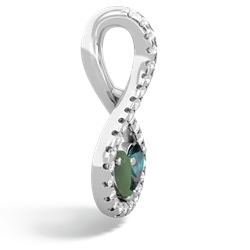 Jade Pave Twist 'One Heart' 14K White Gold pendant P5360