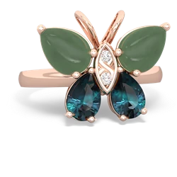 Jade Butterfly 14K Rose Gold ring R2215