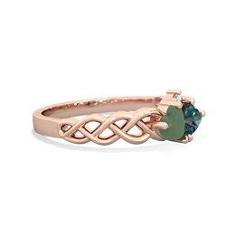 Jade Heart To Heart Braid 14K Rose Gold ring R5870