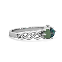 Jade Heart To Heart Braid 14K White Gold ring R5870