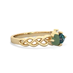 Jade Heart To Heart Braid 14K Yellow Gold ring R5870