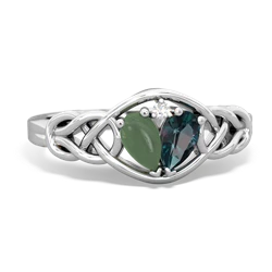 Jade Celtic Love Knot 14K White Gold ring R5420