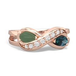 Jade Diamond Infinity 14K Rose Gold ring R5390