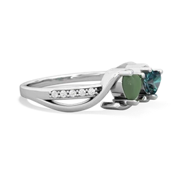 Jade Side By Side 14K White Gold ring R3090