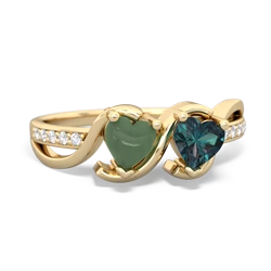 Jade Side By Side 14K Yellow Gold ring R3090